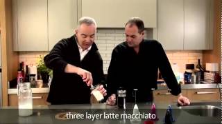 aerolatte  milk frother makes three layer caffè latte macchiato [upl. by Oilasor]