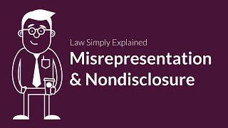 Misrepresentation and Nondisclosure  Contracts  Defenses amp Excuses [upl. by Airreis]