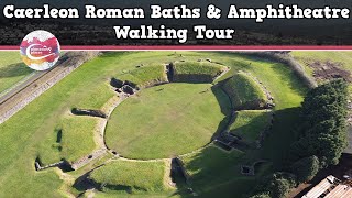 CAERLEON ROMAN BATHS amp AMPHITHEATRE WALES  Walking Tour  Pinned on Places [upl. by Eiuqnom]