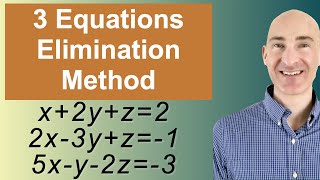 Solving Systems of 3 Equations Elimination [upl. by Attelrahc]