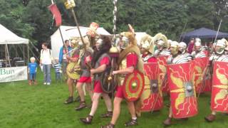 Roman Reenactment at the Amphitheatre in Caerleon Marching In [upl. by Symer613]