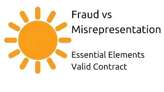 Fraud vs Misrepresentation  Other Essential Elements of a Valid Contract  CA CPT  CS amp CMA [upl. by Refanej]